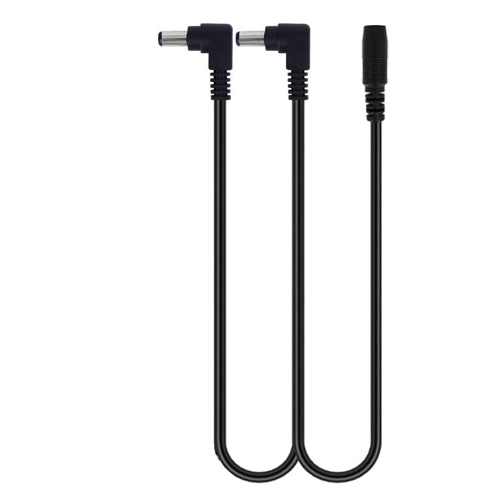 1 to 2 Way Daisy Chain Guitar Effect Pedal Power Supply Splitter Adapter Cable - Black (2PCS)