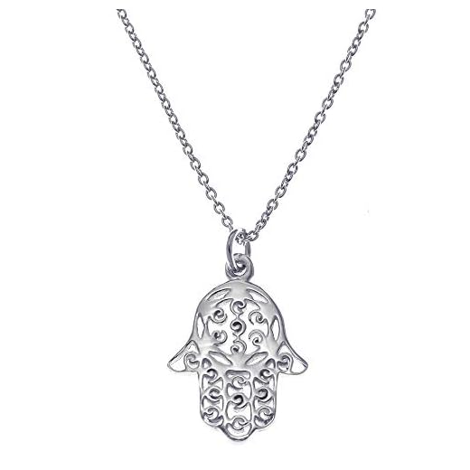 Oobi Doop sterling silver Hamsa hand av Fatima hänge halsband med justerbar kedja och smycken presentask