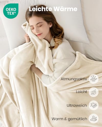 Good Nite Fleecedecke, flauschig, Flanell, warm, weich, Überwurf für Sofa, Couch, Tagesdecke – Ansicht 2