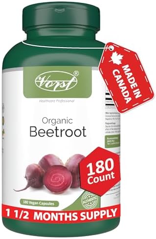 VORST Organic Beetroot Supplement 1400mg Per Serving 180 Vegan Ca...