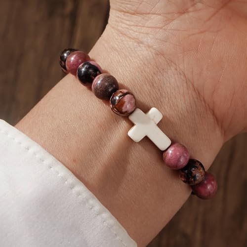 Natural Stone Cross Bracelets Trendy Stuff Inspirational Religious Gifts Bracelet Card gifts for Women/Daughter/Friend/Sister/Grandma/Granddaughter/Husband-Birthday Graduation Retirement3
