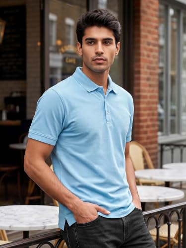 Image of Beyoung Imported Poly Regular Fit Solid Polo Tshirt for Men | Collar Tshirt | Half Sleeves | Solid Casual T-Shirt