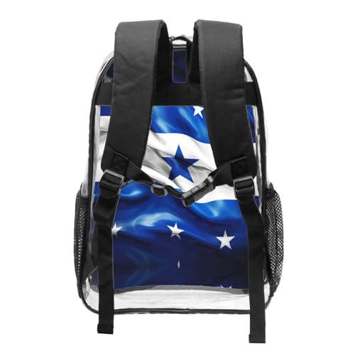 Honduras Flag Clear Backpack,High Capacity Clear Bag For Travel,Work,Festival, Concerts Women Men Unisex2