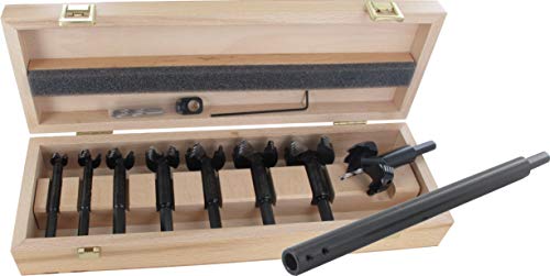 Famag 1624509 Cylinder Head Drill Set 9 Pieces (Diameter 3-10, HSS-G, for All Wood Materials, with Cassette) Grey