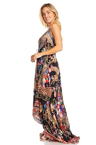 Image of Sakkas Lizi 2025 Womens Maxi High-Low Halter Handkerchief Long Dress Beach Party