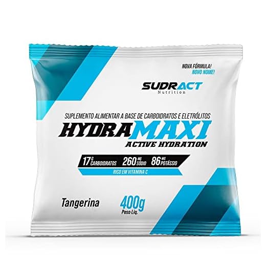 Isotônico em pó Hydramaxi Sudract - Rende até 10 litros - Energy Drink - Pré e durante os treinos (Tangerina)
