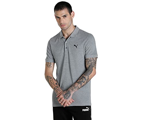 Image of Puma Men's Active ESS Polo T-Shirt | Casual and Comfortable Cotton Solid Regular Fit Polo for Men | Ribbed Collar | Ideal for Golf, Travel, Office & Everyday Comfort