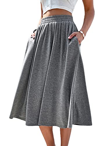 Verdusa Women's Elastic Waist Pocket Side A Line...