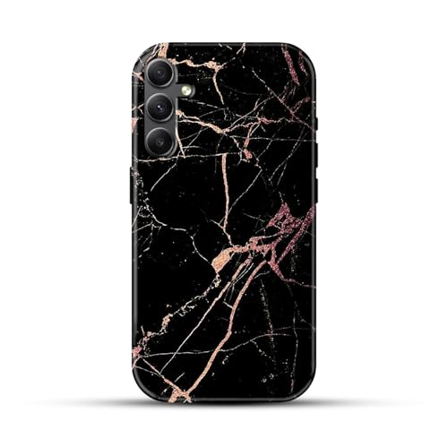 Image of COLORflow Back Cover Compatible with Samsung Galaxy A34 5G | Beautiful Black Golden Marble | Designer Printed Glossy Armoured Bumper Back Cover Compatible with Samsung Galaxy A34 5G