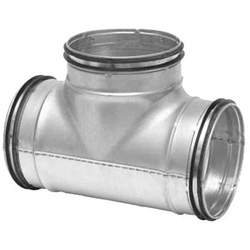 I-sells Metal Ducting T-Piece 100mm to 100mm with Rubber Seal Galvanised Pressed Equal Tee Piece