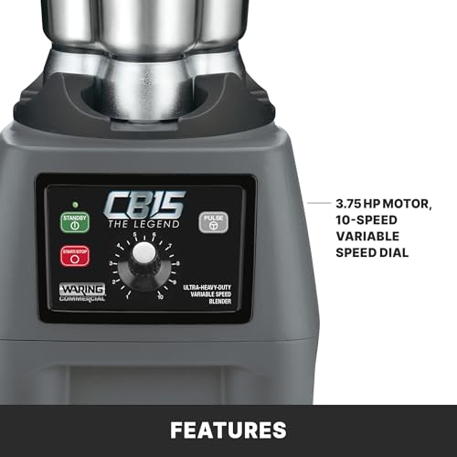 Image of Waring One-Gallon Food Blender with Variable-Speed & Stainless Steel Jar | 3.75 HP Commercial Motor, Precise RPM, 1-Gallon Stainless Steel Jar, 100+ Cycles a Day, Restaurants, NSF Certified