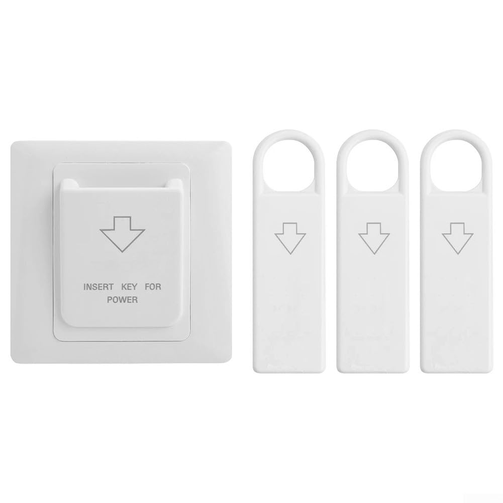 HpLive Interruttore magnetico per schede alberghiere a risparmio energetico, tipo 86, capacità 40 A, con 3 chiavi per il controllo di camere e dispositivi