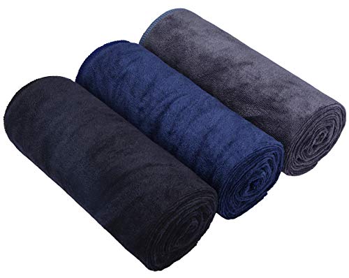HOPESHIN Gyms Yoga Towels - Absorbent Microfiber Workout Towels for Men & Women, Soft, Fast Drying 3 Pack, 16x32 Inch