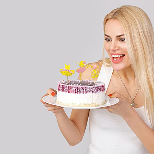 Blingabc 24Pcs Ballerina Cupcake Toppers Dress Shoes Ballet Dancing Girls Dancer Cake Toppers For Girl Birthday Wedding Baby Shower Cake Decoration #TOP4