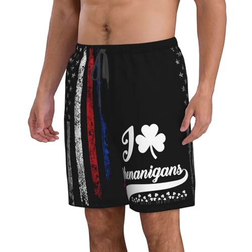 I Love Shenanigans Swimtrunks Funny St. Patrick's Day Quick Dry Men's Beach Shorts3