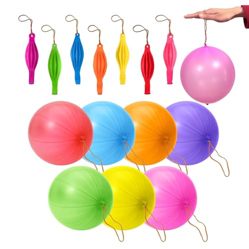 60PCS Punch Balloons Durable & Thick Rainbow Balloons with Elastic Band Ldeal Large Party Bag Fillers Perfect for Party Favors Birthday Graduation Gifts