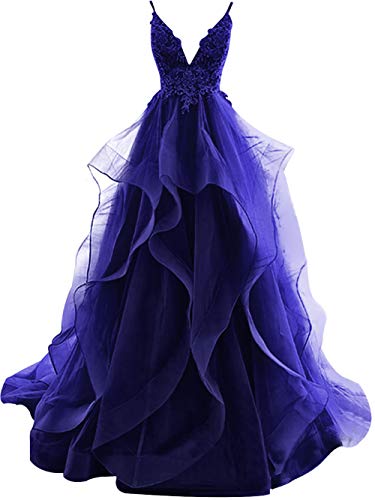 HUINI Robes de Bal Longue Robe de Soirée élégante Robes de Mariée Femme Tulle Robe de Mariage Princesse Dos Nu 32 Cover