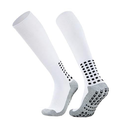 Vegove 6 Pairs Men's Cushioned Soccer Socks with Grip, Non Slip Sports Socks, Knee High Compression Basketball Stockings2