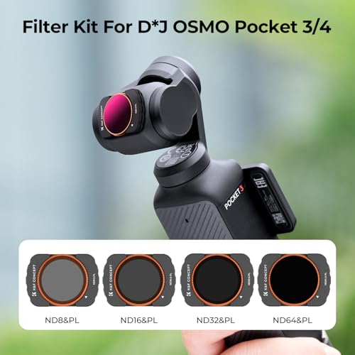 Image of K&F Concept Magnetic ND Polarized Filters Set for DJI Osmo Pocket 3 Creator Combo Accessories -4-Pack (ND8 /PL,ND16 /PL,ND32 /PL,ND64 /PL)