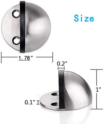 2 Pack 3M Adhesive Door Holder Stainless Steel Door Stop For Home Hotel, Snowboard Hanger, No Need To Drill Floor Door Stopper Set With Rubber Bumper #TOP4