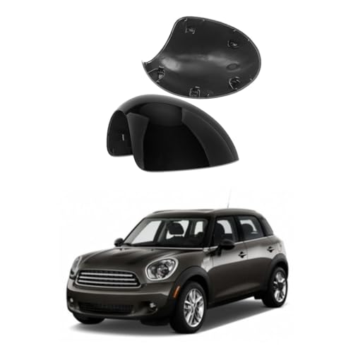 FYKLXI Rearview Mirror Cover for BMW Mini R60 Countryman 2010-2015, ABS Car Side Cap Exterior Auto Mirror Cover Replacement Parts,Glossy Black