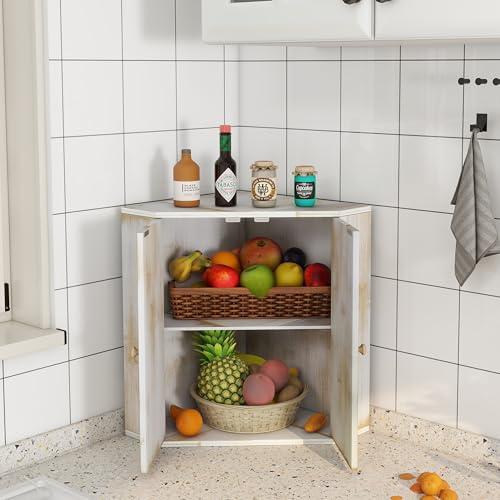 Corner Bread Box for Kitchen Counter Double Layer Bamboo Bread Storage Container Large Capacity Bread Storage Bin Farmhouse Breadbox Organizer - Image 6