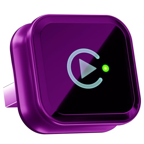 Image of 2-in-1 Wireless CarPlay & Android Auto Adapter 2026 Aluminum Wireless Car Play Dongle for Factory Wired Cars, 5.8GHz 5G WiFi No Lag, Plug and Play Auto Connect for iPhone iOS & Android (Purple)
