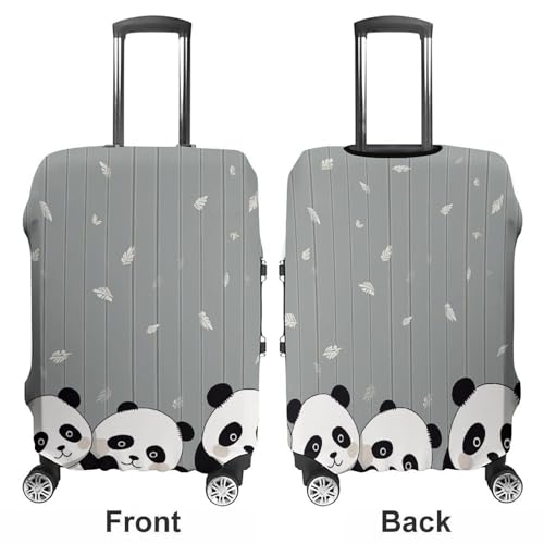 Funny Panda Luggage Covers Tsa Approved Suitcase Cover Elastic Washable Luggage Sleeve Carry on Cover Protector Anti-Scratch Suitcase Protector Fits 19-30 Inch Case(S)3