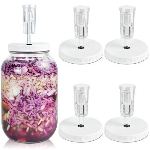 Artcome 18 PC Airtight 1 Gallon Fermentation Lid with Airlock - Transform Gallon Jar Into a Fermenter - Perfect for Pickles, Hard Kombucha, Beer, Wine, Cider - Gallon Lid with Econolock Airlock