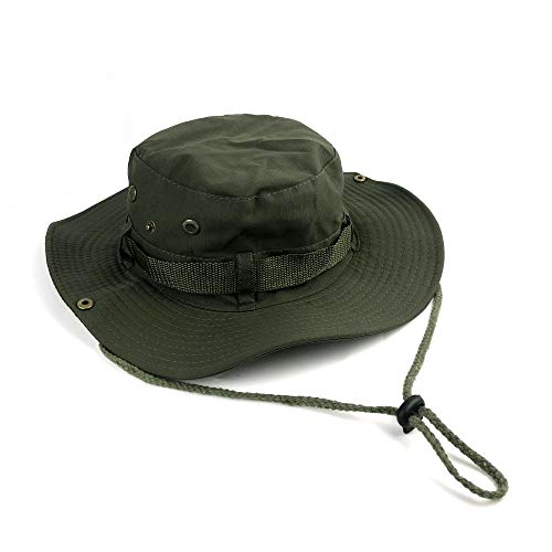 BEISIJIA Fischerhut mit breiter Krempe, Sonnenhut, UV-Schutz, Outdoor, Winddicht, Boonie Hut, Sonnenhut für Männer und Frauen, Armee-grün, One Size