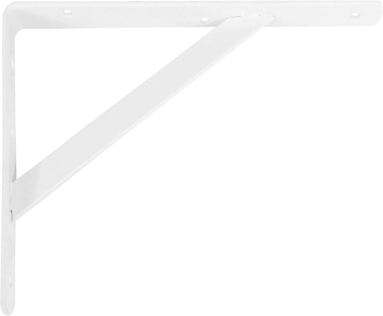 Amig White - Model 9 Shelf Bracket | Robust Wall Bracket For Shelves | 300 X 225 Mm | Holds Up To 260 Kg | Ideal For Kitchen, Bathroom, Bedroom, Office | Easy Installation, Steel