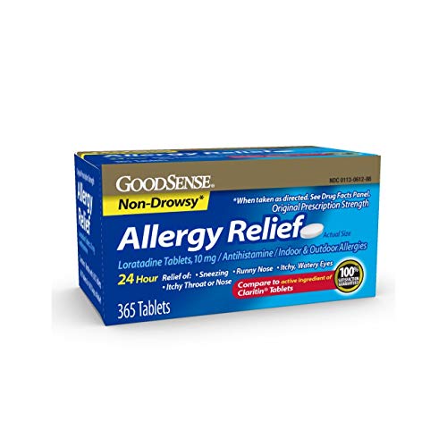 Goodsense Allergy Relief Loratadine 10 Mg 24 Hr Tablets, Blue, 365 Count (Pack of 12)