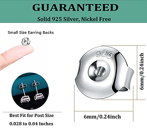 Catinee 16Pcs 925 Sterling Silver Earring Backs,14K White Gold Plated Earring Backs For Studs,6Mm Hypoallergenic Secure Earring Backings For Locking Stud Earrings(8White+8Gold) #TOP4