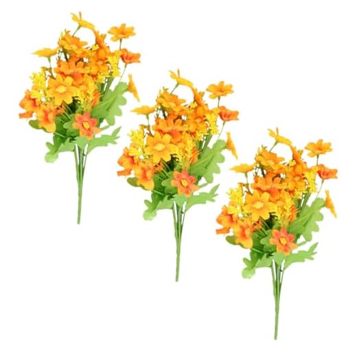 COOPHYA 3 Uds Ramo De Novia Arreglos Florales De Margarita Falsa Decoración Ramo De Plantas Flores De Margaritas Artificiales Flor De Imitación Gerbera Flor De Margarita para El Hogar