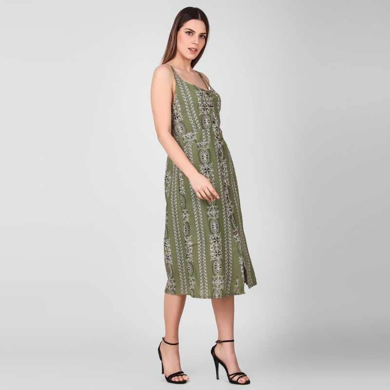 Image of Women's Rayon Western One Piece Dress for Meetings and Function - LDBD 003