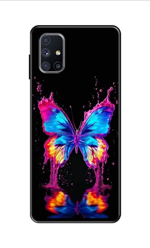 Image of Metal TPU Printed Back Cover for Samsung Galaxy A71 (Butterfly -J1) 360 Degree Protection | Camera Protection -25092024(AR)