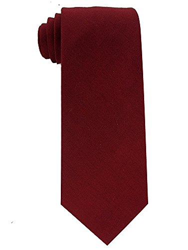 Image of Kebocis Mens Solid Color Cotton Necktie for Men