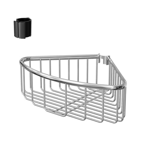 ESSEME Fits Adjustable Corner Shower Shelves Only: Stainless Steel Waterproof Bathroom Shelf Basket - Large Size 7.28" D x 11.81" W x 3.66" H Cover