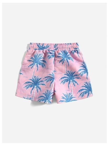 Floerns Boy's Swim Trunks Coconut Print Drawstring Bathing Bottom Beach Swim Shorts2