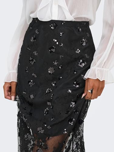 Jupe en dentelle à taille mi-haute confort absolu ONLY Onlsinna