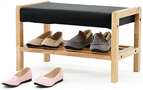 RFJJAL Senior Vintage Organizador de Zapatos de Madera, Almacenamiento, gabinete, Banco de Soporte con Entrada de cojín Suave, Pasillo. (Color: 1)