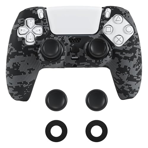 Image of Sounce Anti Slip Silicone Controller Accessories Compatible with PS5 Wireless Controller Protective Grip Skin with Thumb Grip Caps and Joystick Protectors Kit for Enhanced Control and protection(Grey)