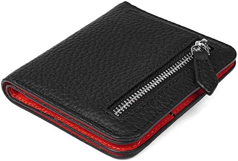 GADIEMKENSD Small Wallet Bifold RFID Credit Card Holder for Men Leather Coin Ladies Purse RFID Blocking Mini Compact Pocket Wallet with Zipper Card Cash Slots Ultra Slim Minimalist Light Grey