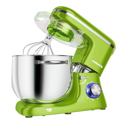 AUMATE Batidora Amasadora, Amasadora de Pan de 8 L, 1400 W, Robot de Cocina Con Batidor, Gancho Amasador, Batidora Mezcladora, 6 Velocidades (Verde) AUMATE Batidora Amasadora, Amasadora de Pan de 8 L, 1400 W, Robot de Cocina Con Batidor, Gancho Amasador, Batidora Mezcladora, 6 Velocidades (Verde)