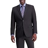 J.M. Haggar mens 4-way Stretch Diamond Weave Classic Fit Separate Pant Business Suit Jacket, Charcoal, 42 US