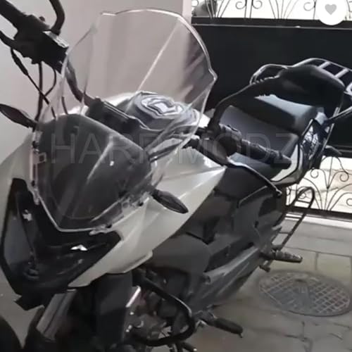 Image of Touring Tall Windshield Wind Deflector for Bajaj Dominar 250 400 Transparent White