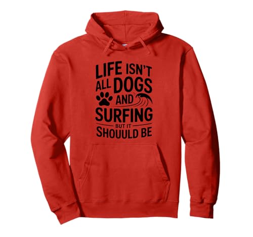 Perros Y Surfing Surfista Divertido Surfing Sudadera con Capucha