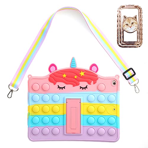 Pink Unicorn Case For Ipad Mini 5 2019/Ipad Mini 4 2015 7.9 Inch,3D Kawaii Cute Pop Push Bubble Kickstand Unicorn Kids Girls Boys Women Soft Case With Lanyardand And Cat Kickstand (Pink Unicorn) #TOP8