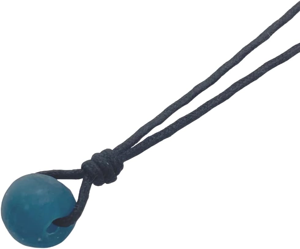 Mens Surfer Sea Glass Necklace-Men Surfing Seaglass Waterproof, Hawaii Jewelry, Hawaiian Vibes, Women Cute Choker, Beach Aesthetic Accessories, African Ocean Recycle Bead, Summer Boho image 4
