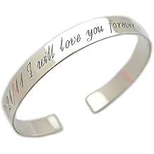 Elegant Silver Message Bracelet Open Cuff Custom Hidden text Engraved Bangle Inspirational Jewelry Custom Inspiration Quote Bracelet Personalized Cuff Birthday Gift for her Graduation gift